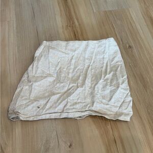 Abercrombie & Fitch Cream Linen-Blend Mini Skirt